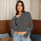 Long Sleeve T Shirt Women Autumn Winter Y2k Crop Top